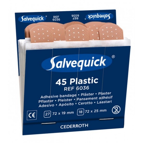 Salvequick 6036 Plastic Pleisters (6 x 45 stuks) Salvequick 6036 Plastic Pleisters (6 x 45 stuks)